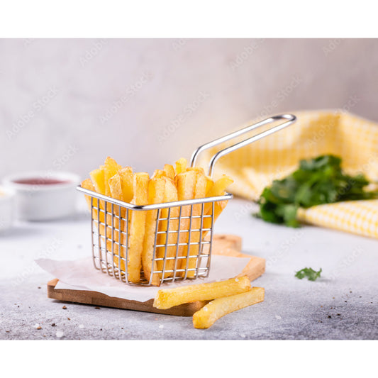 Mini Square Multi-Purpose Stainless Steel French Fries Serving Basket