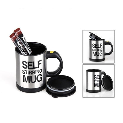 Coffee Mug Creative Stainless Steel Self Stirring With Lid Automatic Mixing Lazy Insulated Cup