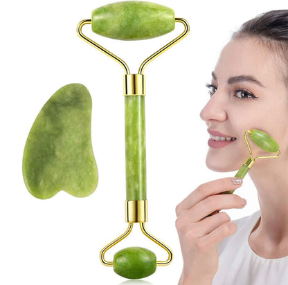 Flawless Jade Roller 2 In 1 Jade Roller & Gua Sha Set