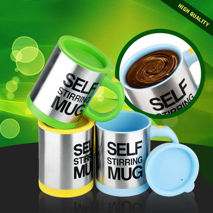 Coffee Mug Creative Stainless Steel Self Stirring With Lid Automatic Mixing Lazy Insulated Cup