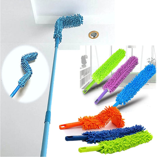 Multi-Functional Flexible Micro Fiber Duster With Telescopic Stainless Steel Handle