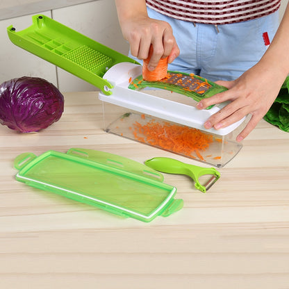 12pcs Set Nicer Dicer Plus Multi-Function Kitchen Tool Vegetables Fruits Dicer Food Slicer Cutter