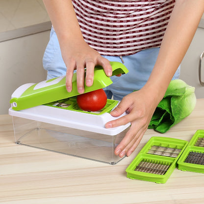 12pcs Set Nicer Dicer Plus Multi-Function Kitchen Tool Vegetables Fruits Dicer Food Slicer Cutter