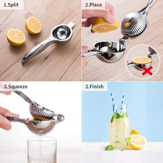 Hand-Operated Single Press Stainless Steel Lemon Squeezer