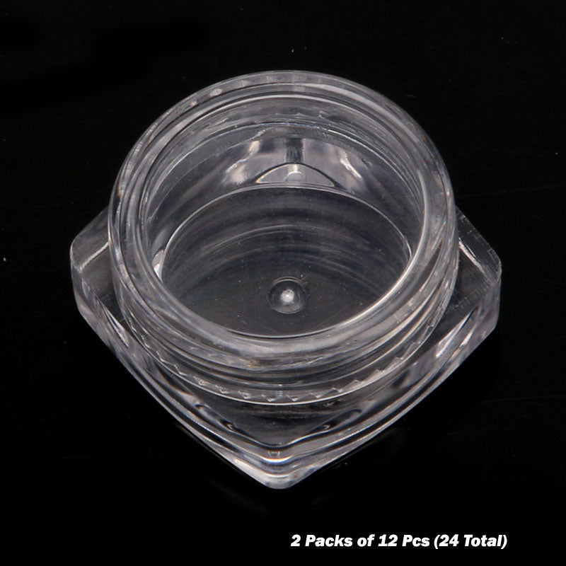 2 Packs Of 12Pcs Round Small Storage Plastic Bottles For Jewelry Beads Cosmetics And Accessories