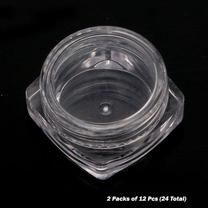 2 Packs Of 12Pcs Round Small Storage Plastic Bottles For Jewelry Beads Cosmetics And Accessories