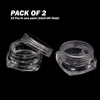 2 Packs Of 12Pcs Round Small Storage Plastic Bottles For Jewelry Beads Cosmetics And Accessories