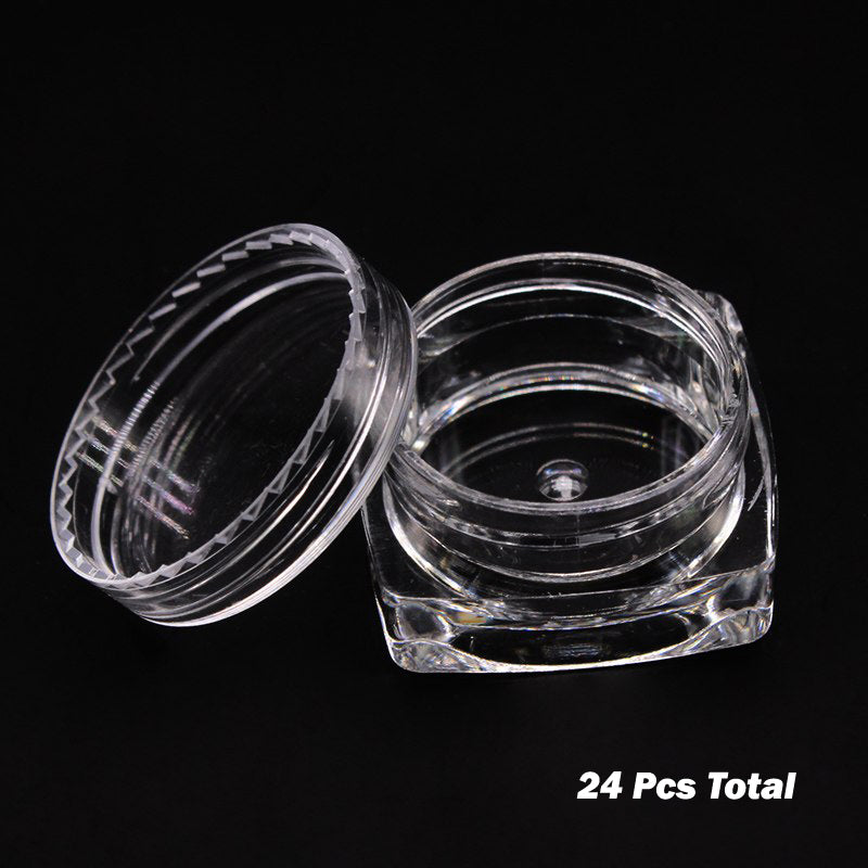 2 Packs Of 12Pcs Round Small Storage Plastic Bottles For Jewelry Beads Cosmetics And Accessories