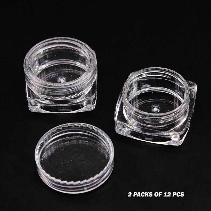 2 Packs Of 12Pcs Round Small Storage Plastic Bottles For Jewelry Beads Cosmetics And Accessories