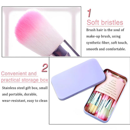 Pack Of 3 Cute Mini Hello Kitty 7PCS Makeup Brush Kit