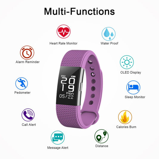 F2 Bluetooth Smart Fitness Tracker Wristband Bracelet For Android Ios