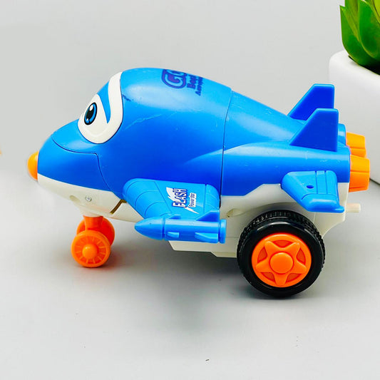 Creative Friction Powered Cute Cartoon Transformer Plane Toy