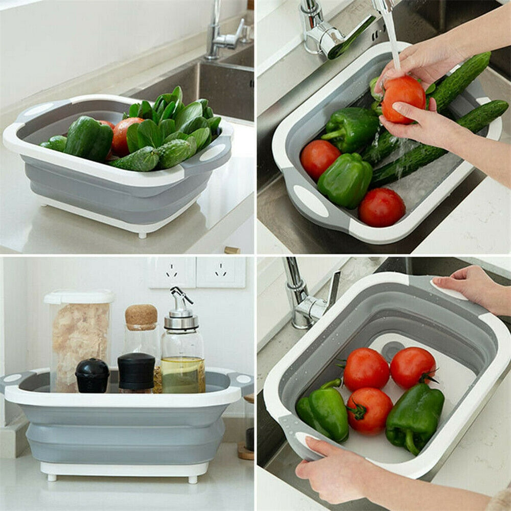 4-In-1 Multiboard High Quality Drain Basket Foldable For Kitchen Fruits