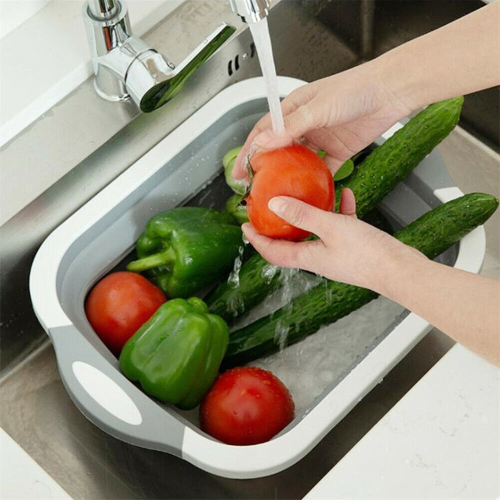 4-In-1 Multiboard High Quality Drain Basket Foldable For Kitchen Fruits