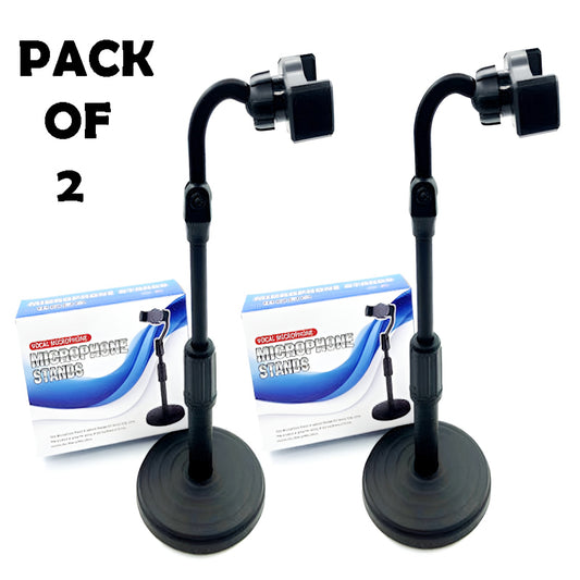 Pack of 2 Professional-Grade Vocal Microphone Stands for Broadcasting and Recording