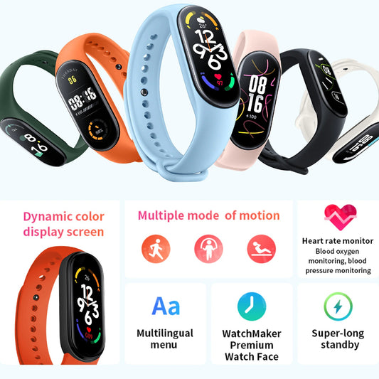 M7 Waterproof Ip67 Smart Fitness Band With Heart Rate Sleep Monitoring Sports Mode