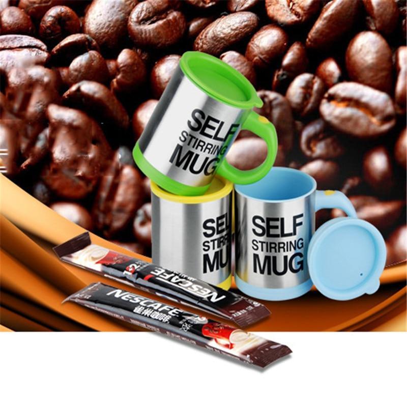 Coffee Mug Creative Stainless Steel Self Stirring With Lid Automatic Mixing Lazy Insulated Cup