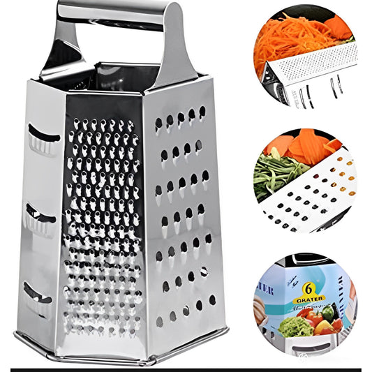 Eco-Friendly Multi-Purpose 6-Sided Stainless Steel Grater