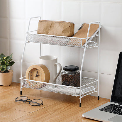 2 Layer Multi-Purpose Mini Portable Iron Organizer Shelf