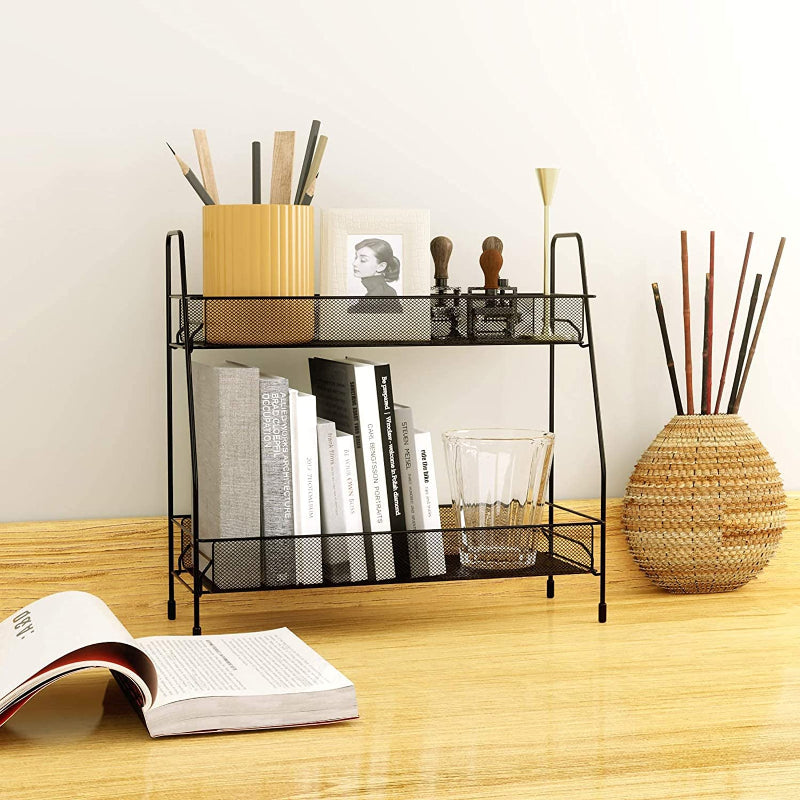 2 Layer Multi-Purpose Mini Portable Iron Organizer Shelf