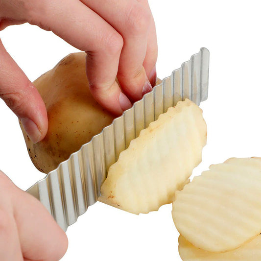 Pack Of 4 French Fries Cutter Stainless Steel Waving Knives