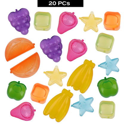 2 Packs Of 10 Pcs Reusable Multi-Shaped Silicone Ice Cubes