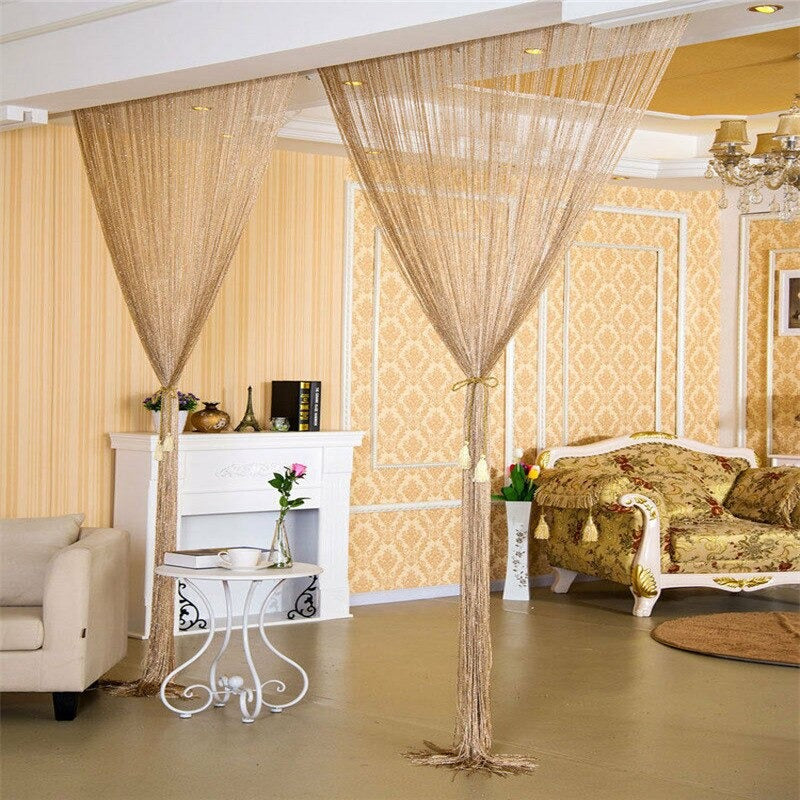 100cmX200cm Glitter Tassel Curtain String Door Room Panel Divider Window Decorative