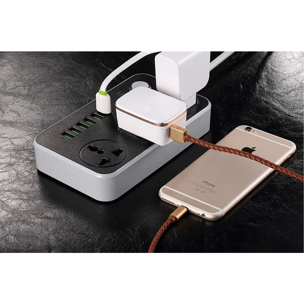 2500W 3.4A Power Socket With 3 Anti-Static AC Sockets And 6 Intelligent USB Charging Ports