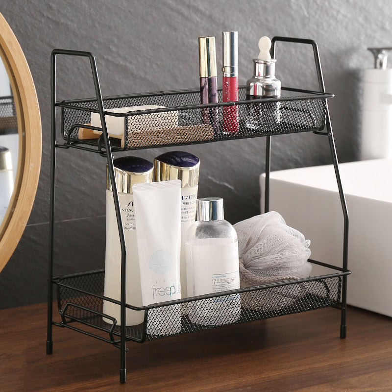 2 Layer Multi-Purpose Mini Portable Iron Organizer Shelf