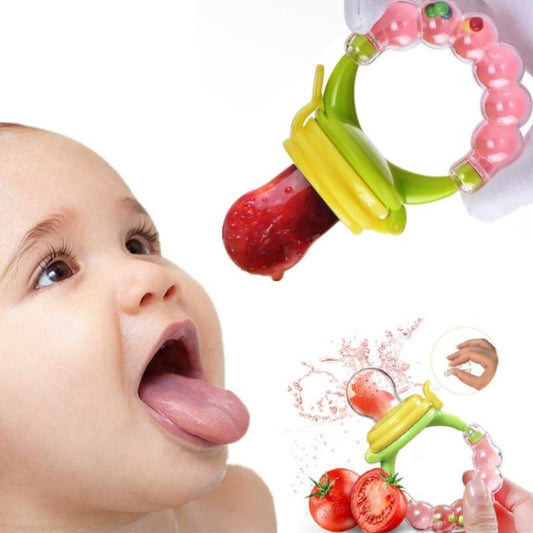 Baby Solid Baby Fruit Pacifier Fresh Fruit Feeder Infant Teething Toy Nibbler Teether Pacifier Safe Silicone Pacifier (Random Color)