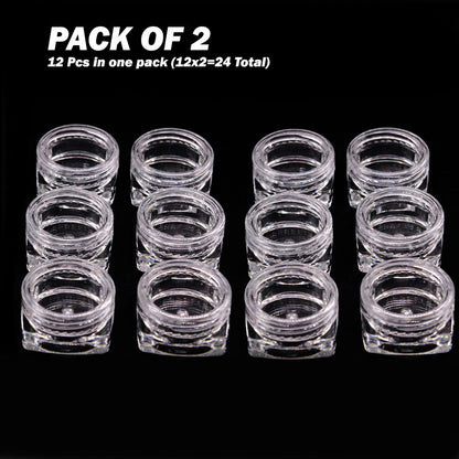 2 Packs Of 12Pcs Round Small Storage Plastic Bottles For Jewelry Beads Cosmetics And Accessories