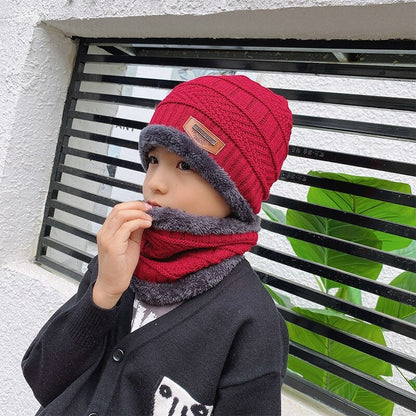 2pcs Ski Cap and Scarf Set Cold Warm Winter Hat for Women Men Knitted Bonnet Warm Cap