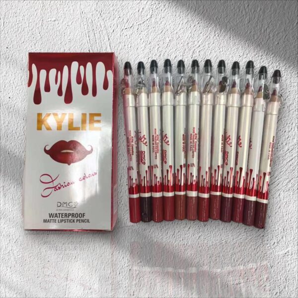 Kyle Lipstick Pencil 12 Pcs Lip Liner Pencil Set, Waterproof Long Lasting Makeup Lipliner Pen Set For Women Lady