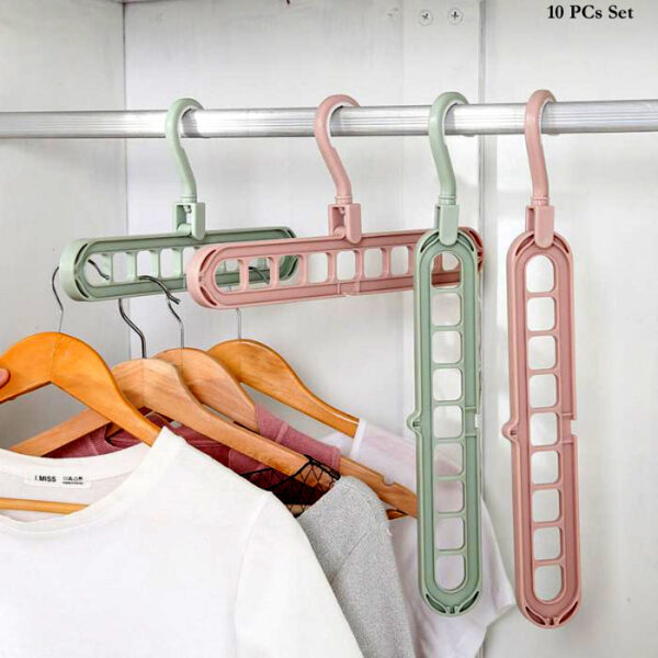 Pack Of 10 Rotate Anti-Skid Folding Hanger Portable Hanging For Home Wet Dry Clothes - Image 4