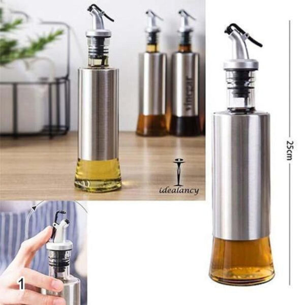 300ml High-Quality Stainless-Steel Covered Smart Glass Oil Bottle - Image 9