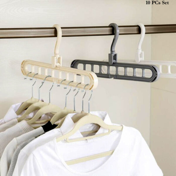 Pack Of 10 Rotate Anti-Skid Folding Hanger Portable Hanging For Home Wet Dry Clothes - Image 12