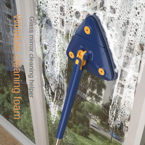 Adjustable 360 Degree Rotatable Butterfly Triangle Cleaning Mop - Image 2