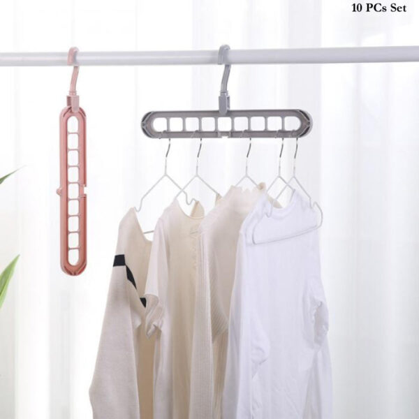 Pack Of 10 Rotate Anti-Skid Folding Hanger Portable Hanging For Home Wet Dry Clothes - Image 8