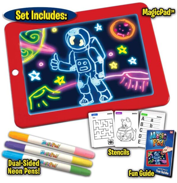 Kids 3D Magic Pad LED Writing Magic Board With Pen Brush