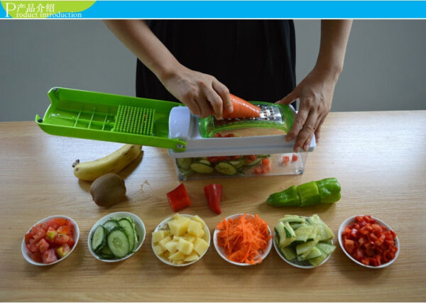 12pcs Set Nicer Dicer Plus Multi-Function Kitchen Tool Vegetables Fruits Dicer Food Slicer Cutter - Image 2