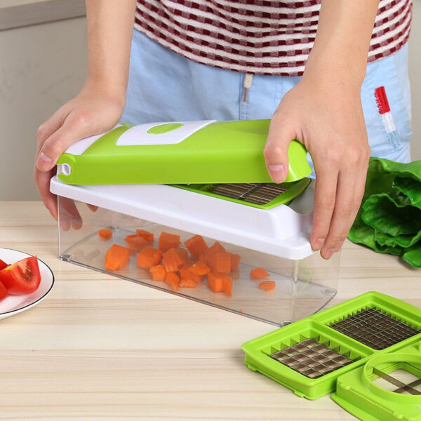 12pcs Set Nicer Dicer Plus Multi-Function Kitchen Tool Vegetables Fruits Dicer Food Slicer Cutter - Image 6