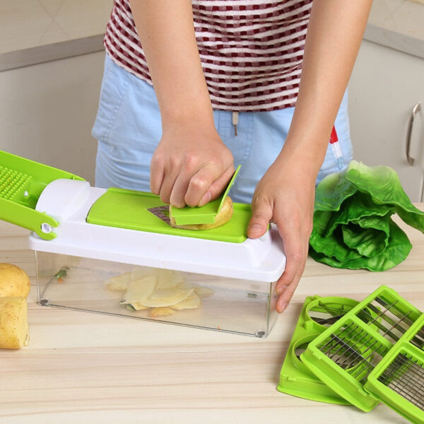 12pcs Set Nicer Dicer Plus Multi-Function Kitchen Tool Vegetables Fruits Dicer Food Slicer Cutter - Image 3