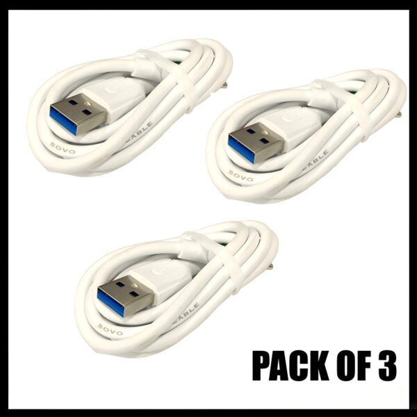 SOVO SC-003 Pack Of 3 High-Quality Micro, Type-C, And Lightning Cables