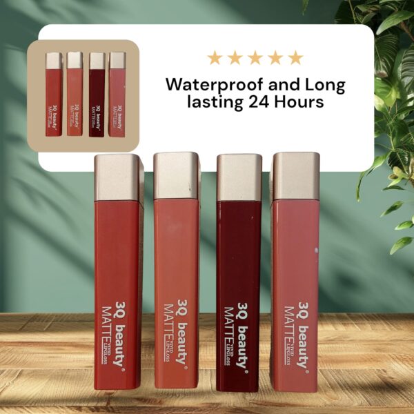 Pack Of 4 – 3q Beauty Matte Vived Waterproof Lipgloss