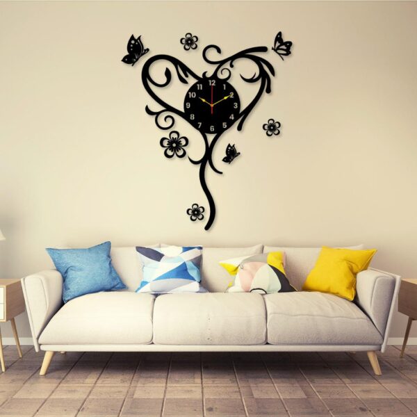 Heart Butterfly New Clock Wall Art Wall Art  Wall Decor Wall Frame I Wall Frame For Bedroo - Image 2