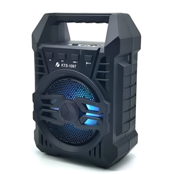 KTS-1097 Mini Portable 4-Inch Wireless Bluetooth Speaker with Enhanced Stereo Bass, LED Disco Lights, and Mic Input for Seamless Connectivity - Image 2