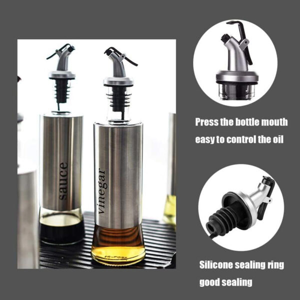 300ml High-Quality Stainless-Steel Covered Smart Glass Oil Bottle - Image 13