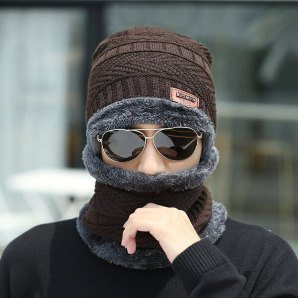 2pcs Ski Cap and Scarf Set Cold Warm Winter Hat for Women Men Knitted Bonnet Warm Cap - Image 16