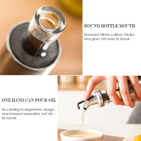 300ml High-Quality Stainless-Steel Covered Smart Glass Oil Bottle - Image 15