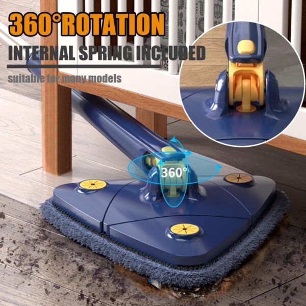 Adjustable 360 Degree Rotatable Butterfly Triangle Cleaning Mop - Image 3